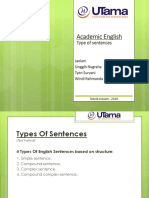 Academic English: Type of Sentences