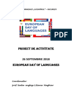 Proiect Activitate - European Day of Languages