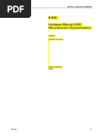 Hardware Manual (HW) Manufacturer's Documentation: Valid For Product: S 510.501