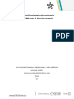 Documento Marco Legislativo y Normativo SENA-SBDC Centro de Desarrollo Empresa