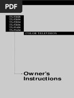 Owner's Instructions: TX-P2028 TX-P2030 TX-P2034 TX-P2036 TX-P1430 TX-P1634