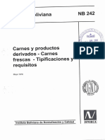 NB 242 Carnes y Productos Deticados - Carnes Frescas - Tipificaciones y Req.