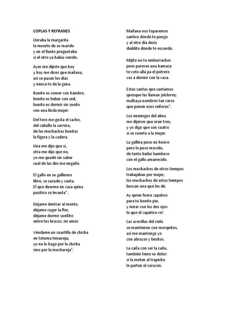 Coplas Y Refranes Pdf