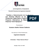 Análisis y Determinación de Los Factores Que Generan Mermas en Las Áreas de Confección Tejido Plano y Tejido Punto, para Proponer Alternativas de Mejora en Una Empresa Textil Alpaquera