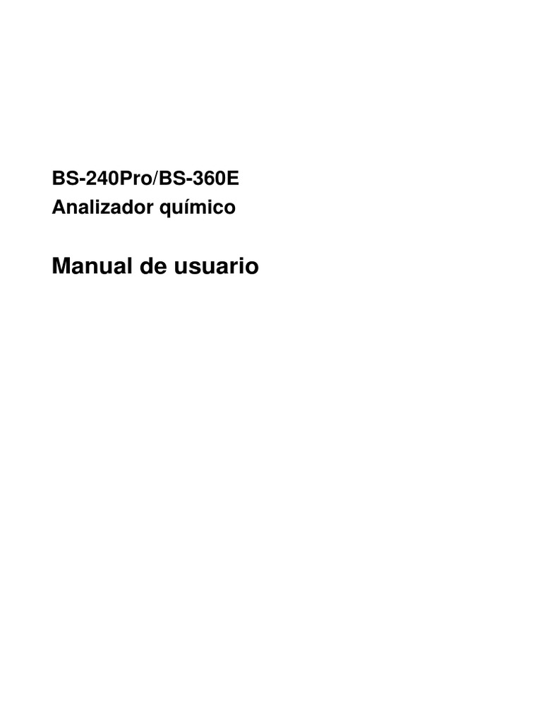 H-046-010903-00 BS-240Pro&BS-360E Español | PDF | Point and Click ...