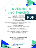 ¡Bienvenido A Imo Snacks!: 1. ¿Qué Quieres? 2. ¿Cuánto Cuesta? 3. ¿Cómo Pago?