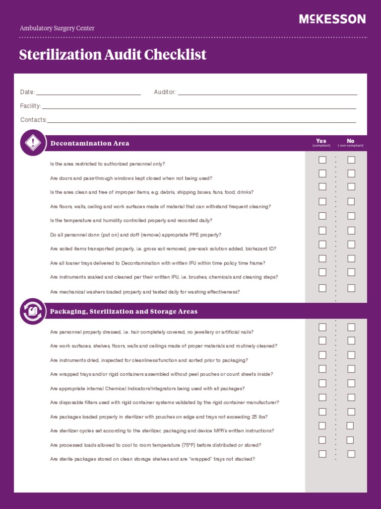 Instrument Sterilization Audit Checklist Sterilization (Microbiology) Packaging And Labeling