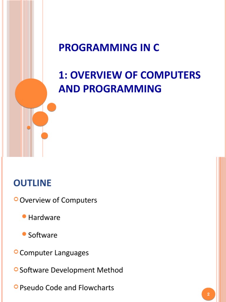 Programming in C 1: Overview of Computers and Programming | PDF ...