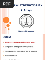 ICS103: Programming in C 7: Arrays: Muhamed F. Mudawar