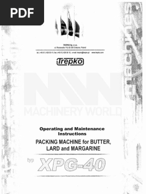 Trepko XPG40 Packing Machine Butter | PDF
