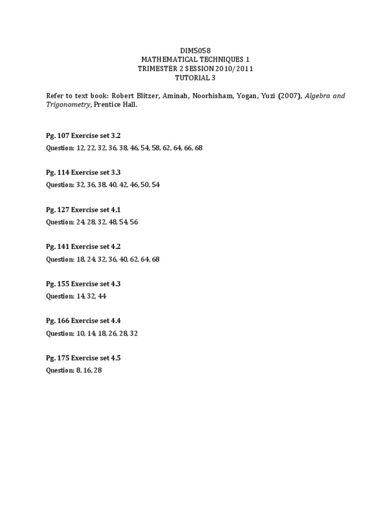 Tutorial 3 Math | PDF