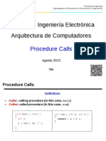 Facultad de Ingeniería Departamento de Electrónica y Ciencias de la Computación Carrera de Ingeniería Electrónica Arquitectura de Computadores Procedure Calls