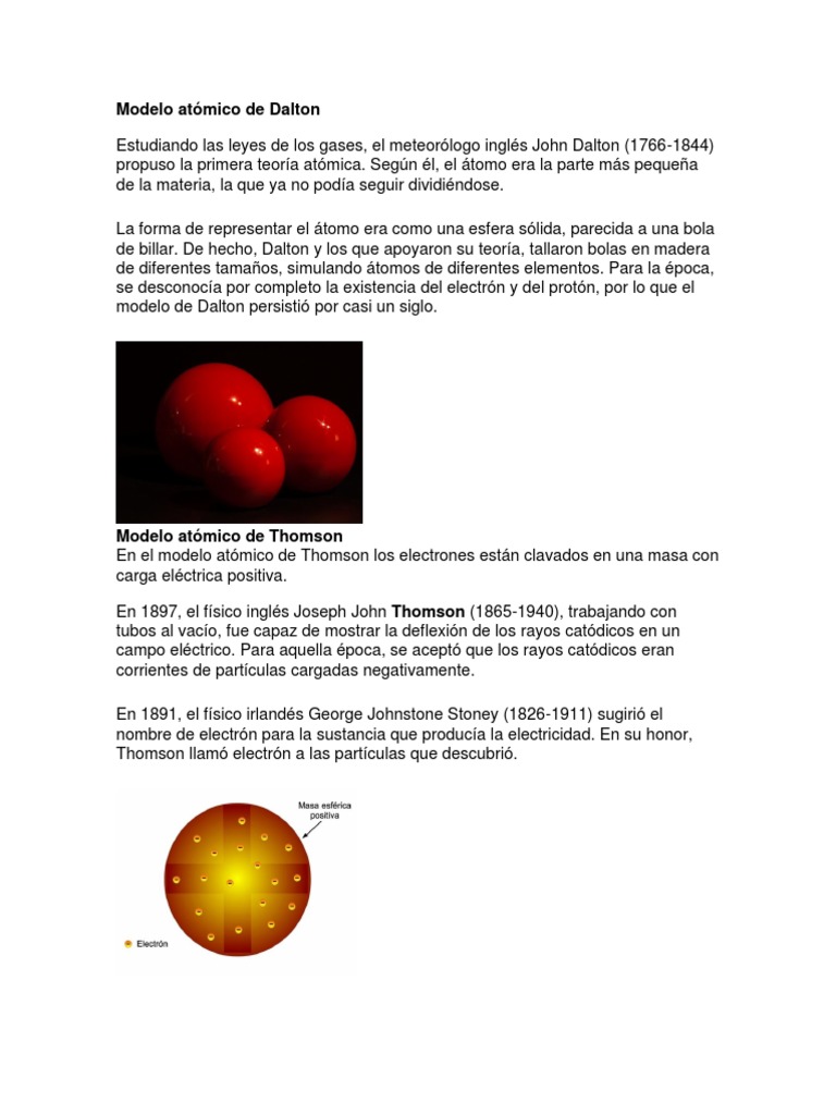 Modelo Atómico de Dalton | PDF | Átomos | Electrón