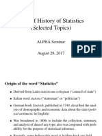 A Brief History of Statistics (Selected Topics) : ALPHA Seminar