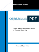 On The Balance Sheet-Based Model of Financial Reporting: Occasional Paper Series
