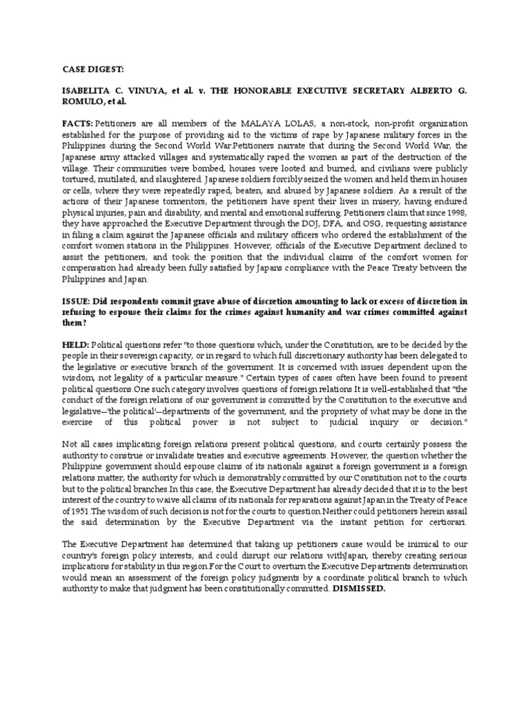 Digest vinuya v romulo pdf rape treaty