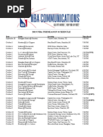 NBA Preseason Schedule 2019