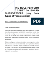 Duties and Role Perform by Deck Cadet On Board Ships