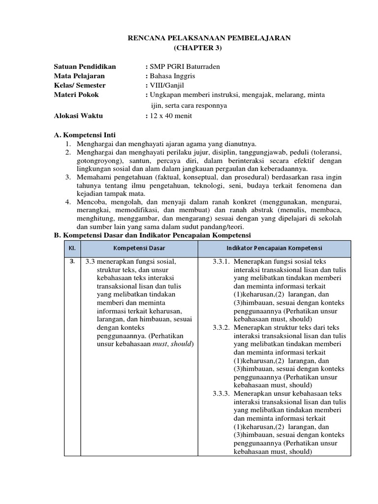 Chapter 3 Bahasa Inggris Kelas 8 Pdf