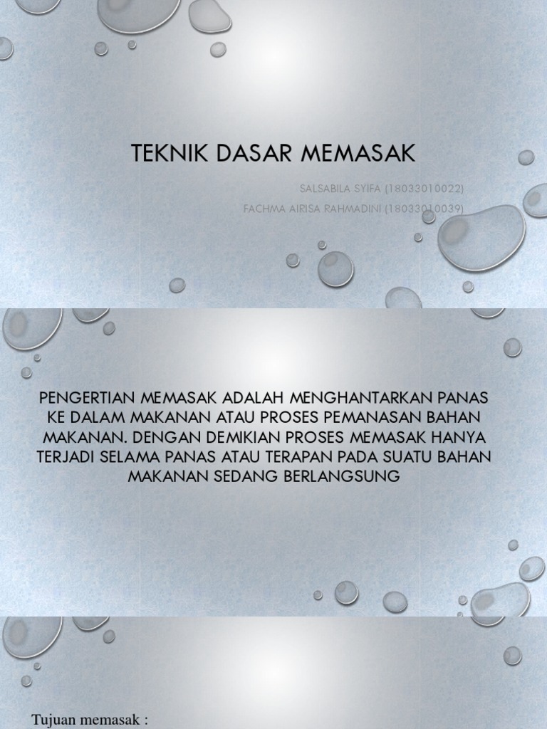 Teknik Memasak Pdf