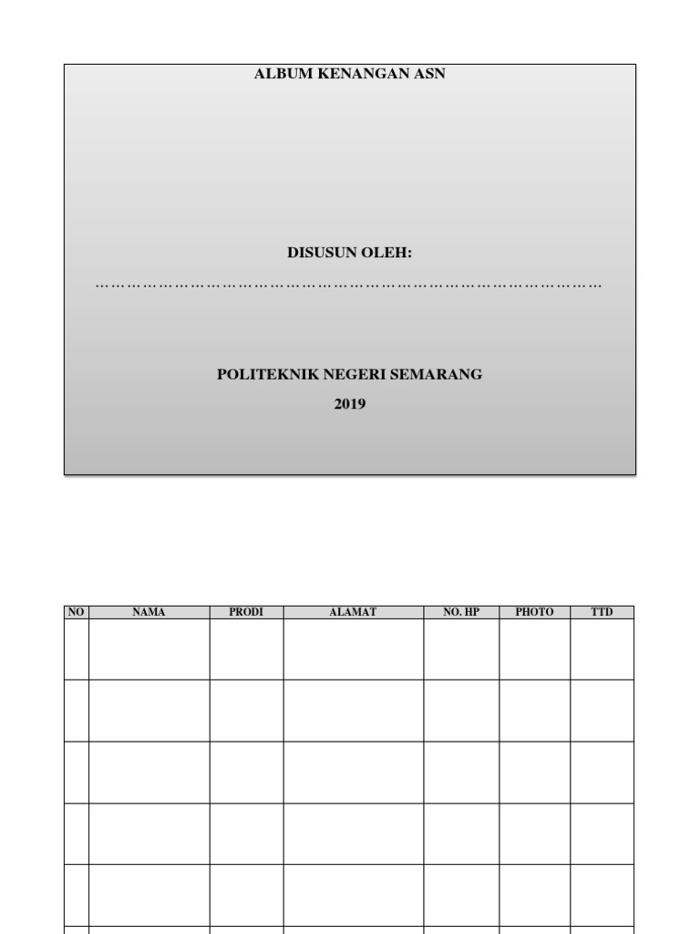 Album Kenangan Format | PDF