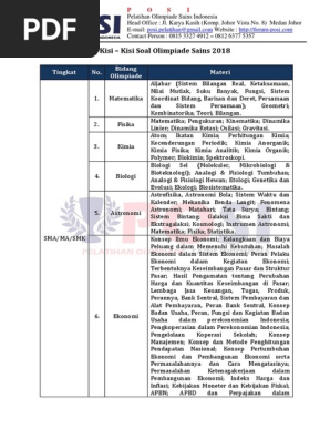 Kisi Kisi Soal Olimpiade Sains Pdf