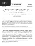 Deindustrialization in 18th and 19th Century India: Mughal Decline, Climate Shocks and British Industrial Ascent