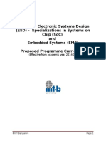 M.Tech. in Electronic Systems Design (Esd) - Specializations in Systems On Chip (Soc) and Embedded Systems (Ems) Proposed Programme Curriculum