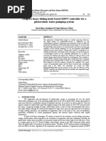 Adaptive Fuzzy Sliding Mode Based MPPT Controller For A Photovoltaic Water Pumping System