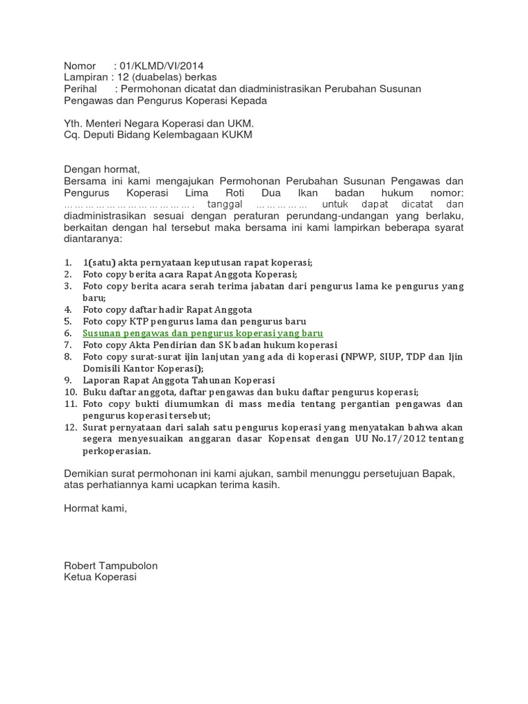 Contoh Surat Pemberitahuan Menggantikan Penyelia Baharu