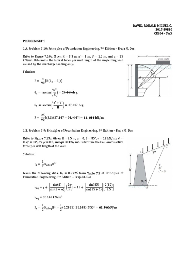 Lateral Earth Pressure Calculations | PDF | Soil Mechanics | Mechanical ...