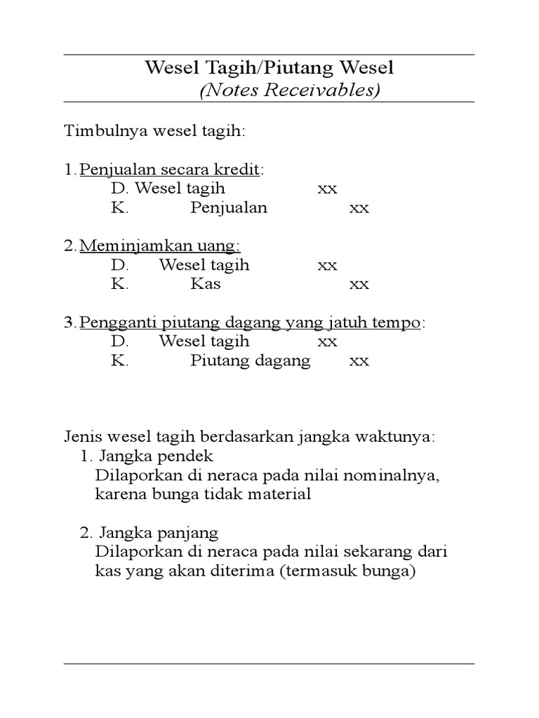 Contoh Soal Dan Jawaban Wesel Tagih Dunia Sosial