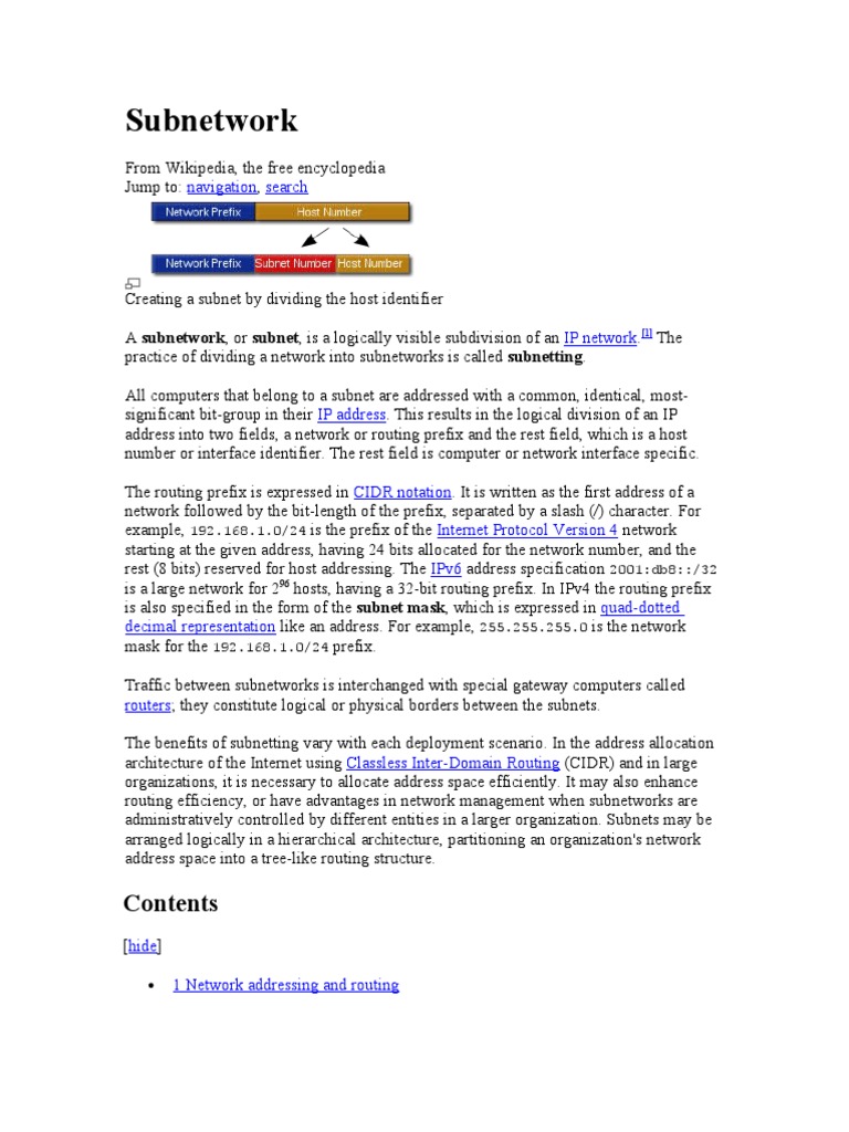 Sub Network | PDF