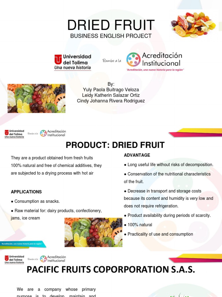 Dried Fruit Business English Project PDF Fruit Colombia