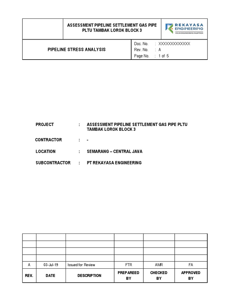 Pipeline Stress Analysis for PLTU Tambak Lorok | PDF | Friction | Pipe ...