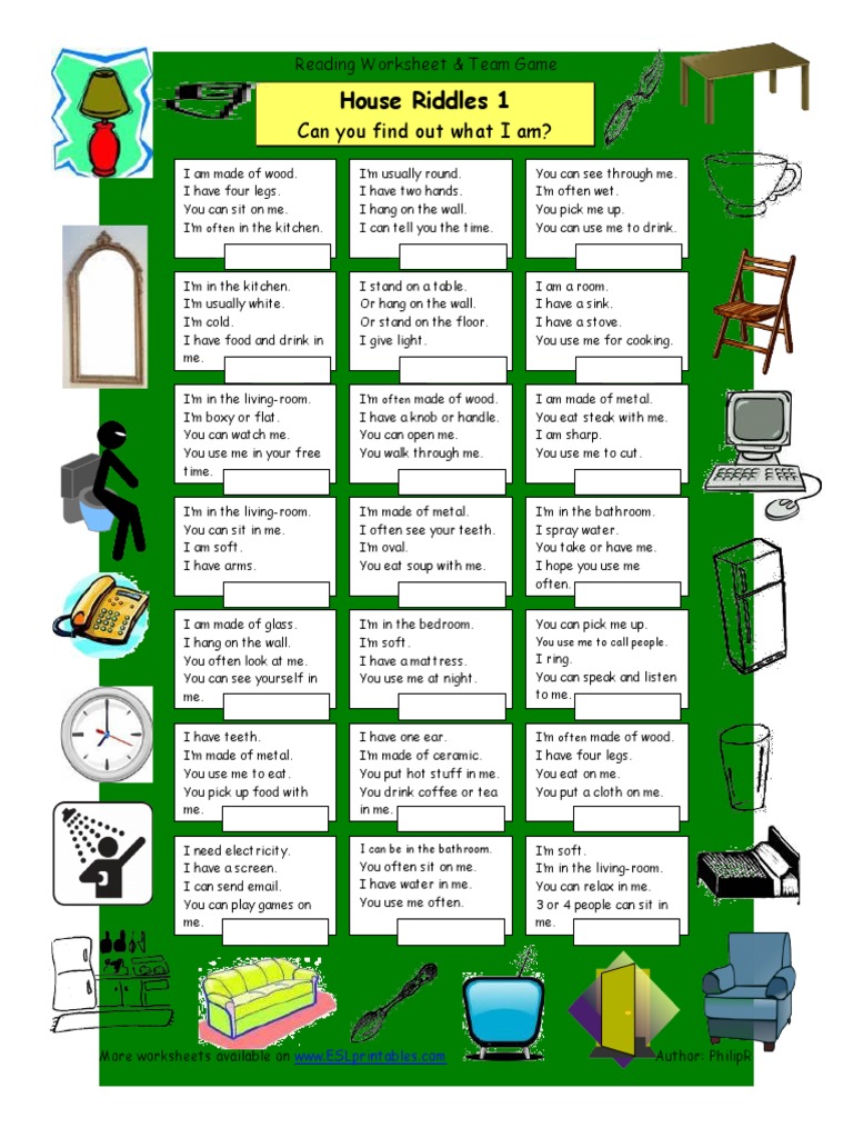 House Riddles 1 Easy Activities Promoting Classroom Dynamics Group Form ...