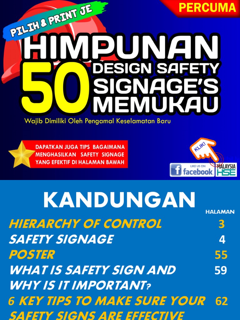 50 HSE Design Safety Signage PDF Hazards Prevention