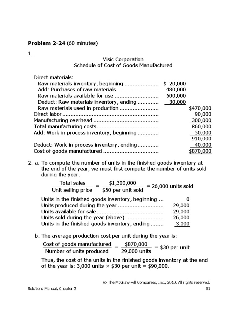 Problem 2-24: © The Mcgraw-Hill Companies, Inc., 2010. All Rights ...