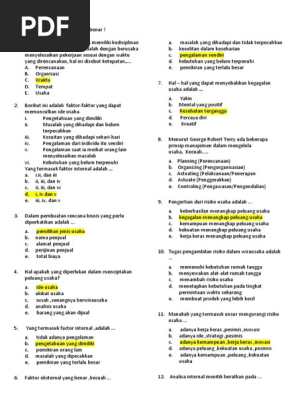 Lat Soal Pkwu Kls Xi Jwban