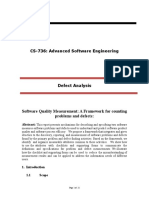 CS-736: Advanced Software Engineering: Software Quality Measurement: A Framework For Counting Problems and Defects
