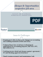 Issues, Challenges & Opportunities in My Respective Job Area