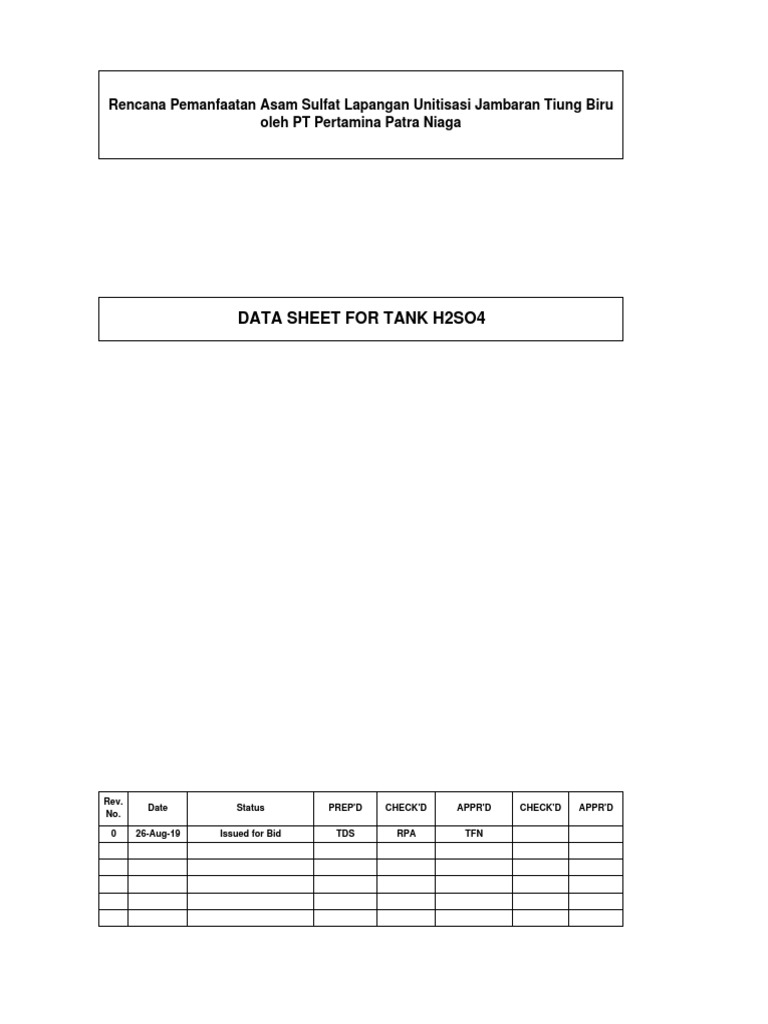 Tank H2so4 Data Sheet | PDF | Roof | Building Engineering