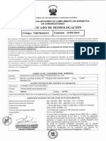 Certificado de Homologación