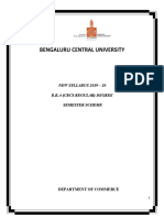 Bengaluru Central University: New Syllabus 2019 - 20 B.B.A (Cbcs Regular) Degree Semester Scheme