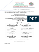 Certificate of Accreditation: Office of The Barangay Captain