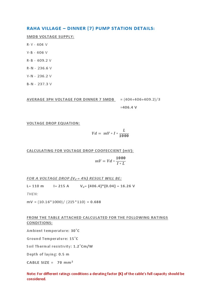 Cable Calculation