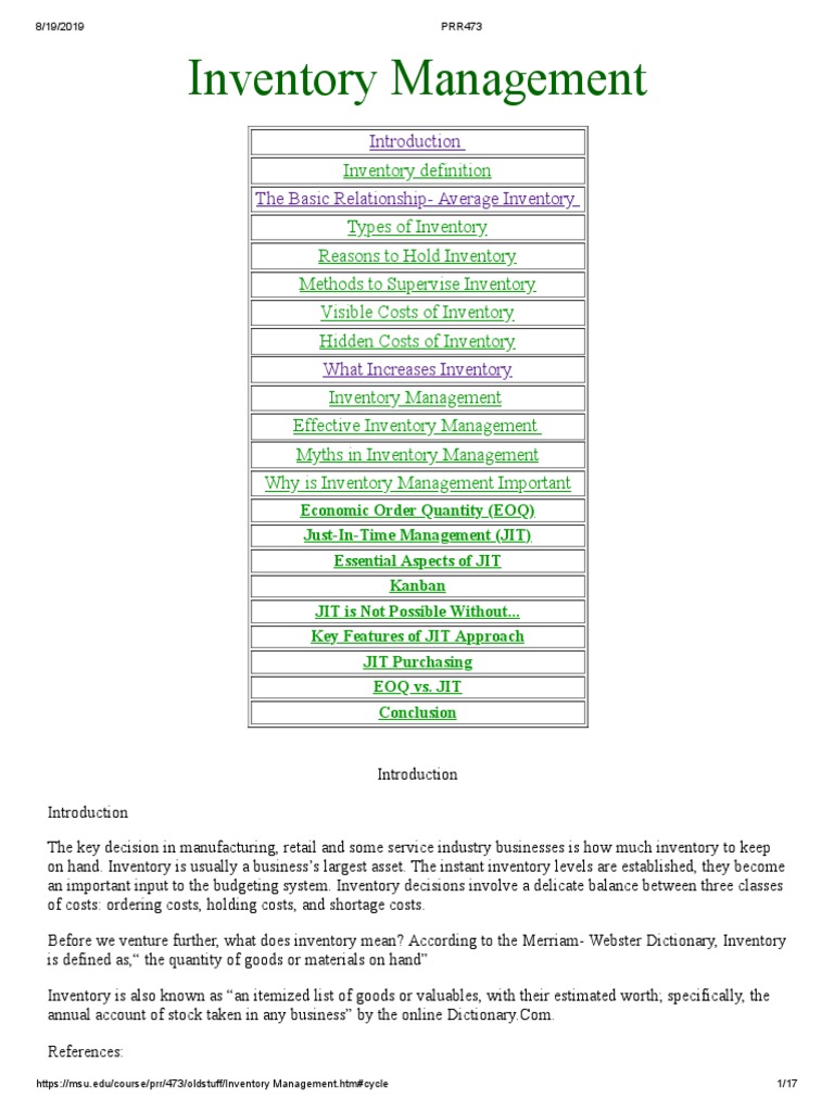 Inventory Management Essentials Guide | PDF | Inventory | Net Income