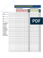 Tallysheet For Pre-Test Assessment 2019