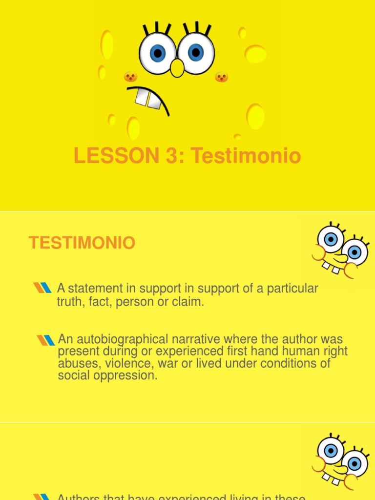 Lesson 3 Testimonio Pdf Testimony