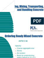 Batching, Mixing, Transporting, and Handling Concrete